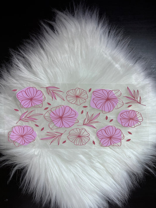 UV DTF Wrap- Pink Flowers