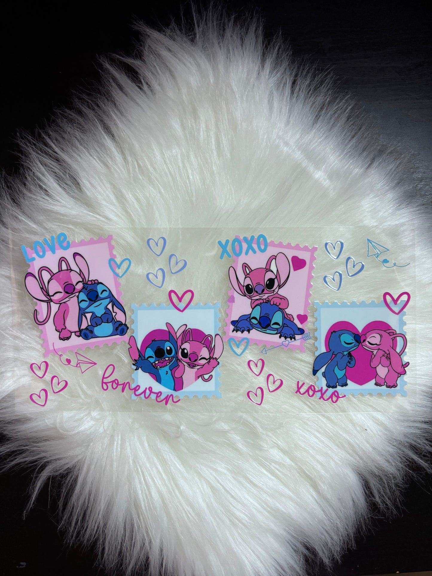 16oz UV DTF Wrap- Blue & Pink Love