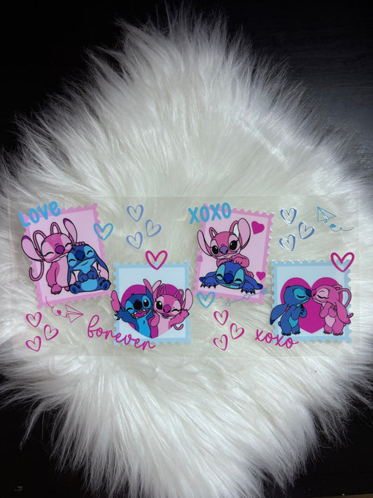 16oz UV DTF Wrap- Blue & Pink Love