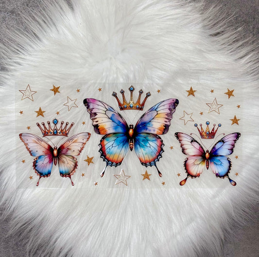 16oz UV DTF Wrap- Butterflies W/ Crowns