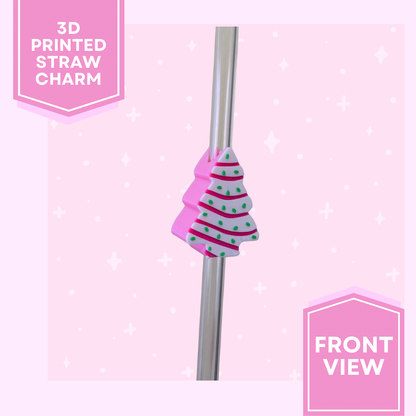 3D Printed Straw Charm- Christmas Tree Snack