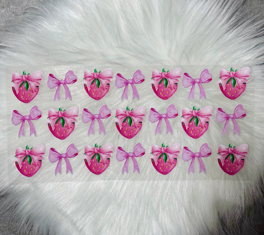 UV DTF Wrap- Strawberries & Bows