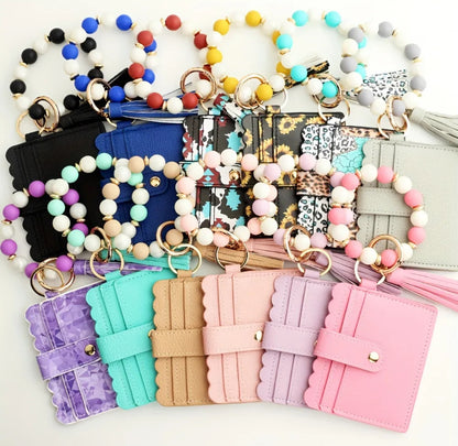 Mini Silicone Beaded Wristlet Wallet