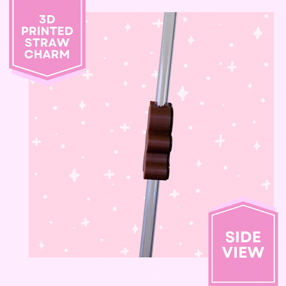 3D Printed Straw Charm- Gingerbread Girl