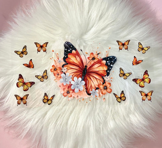 UV DTF Wrap-Orange Butterflies