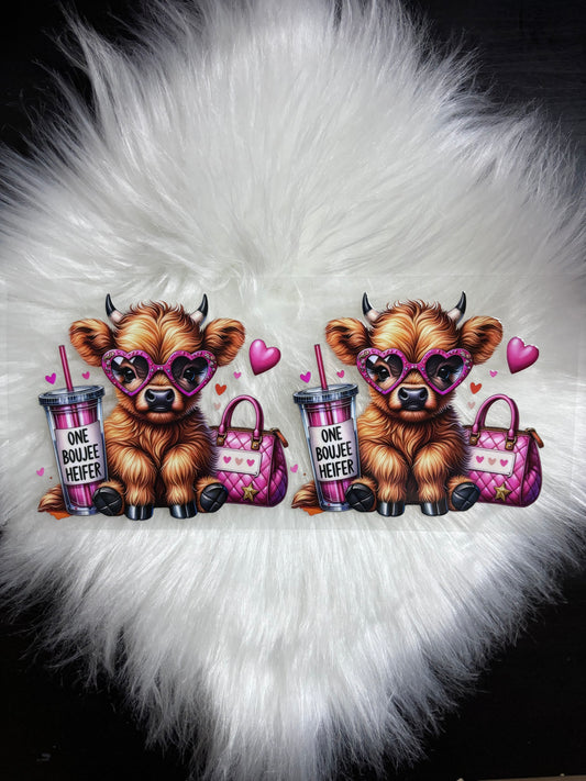 UV DTF Wrap- One Boujee Heifer Highland Cow