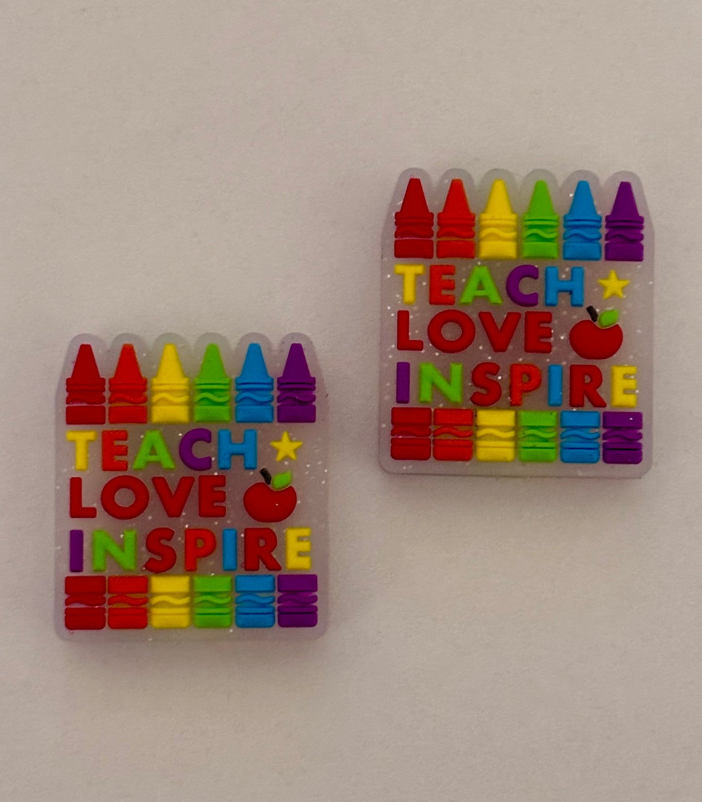 Teach Love Inspire-Silicone Focal Beads (2 beads per pack)