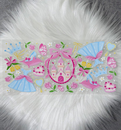16oz UV DTF Wrap- Pastel Princess Castle