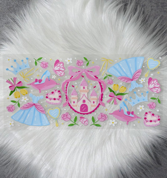 16oz UV DTF Wrap- Pastel Princess Castle