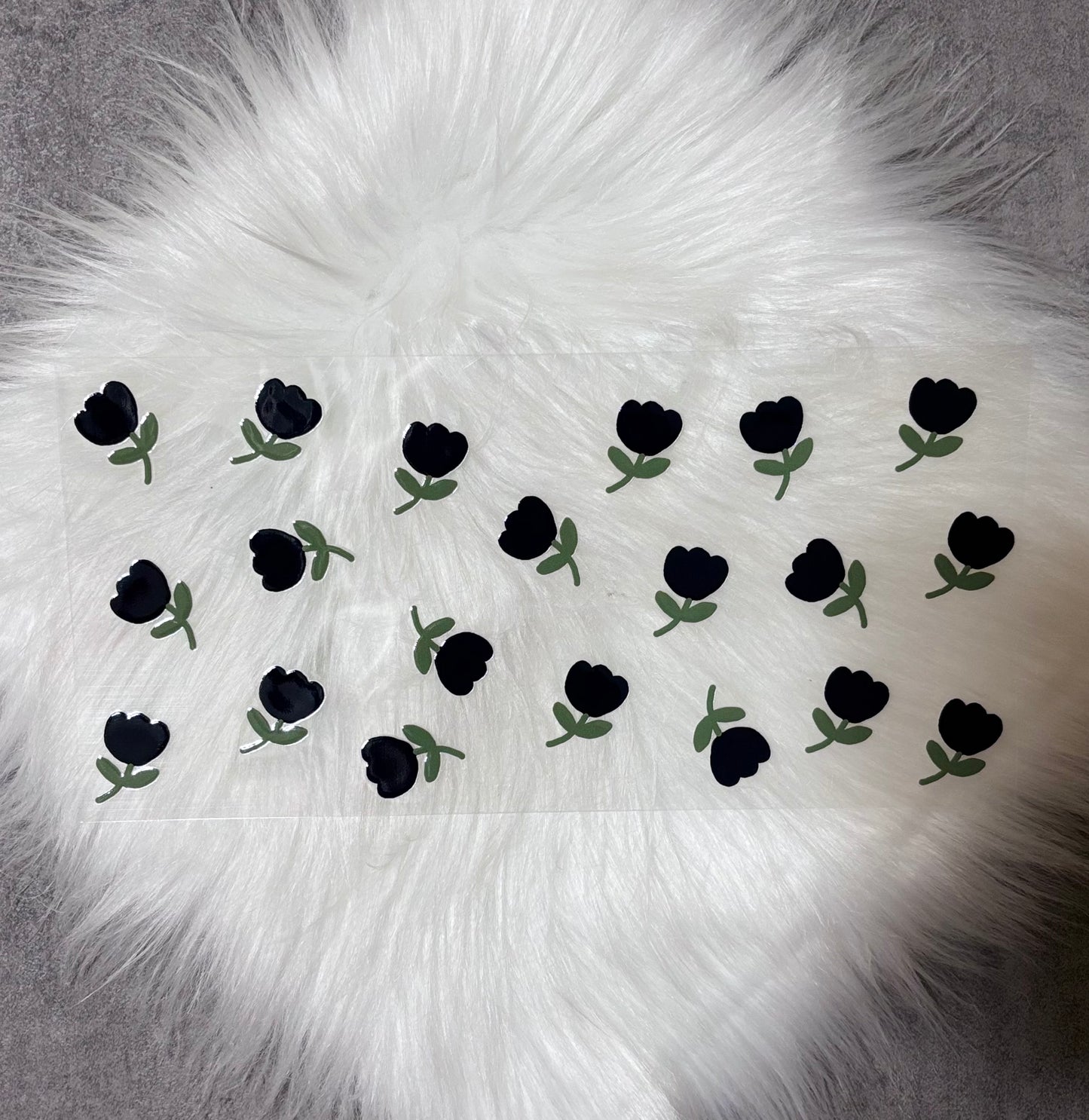 UV DTF Wrap- Black Flowers