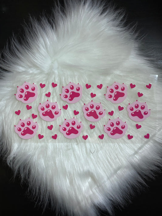 UV DTF Wrap- Pink Paws