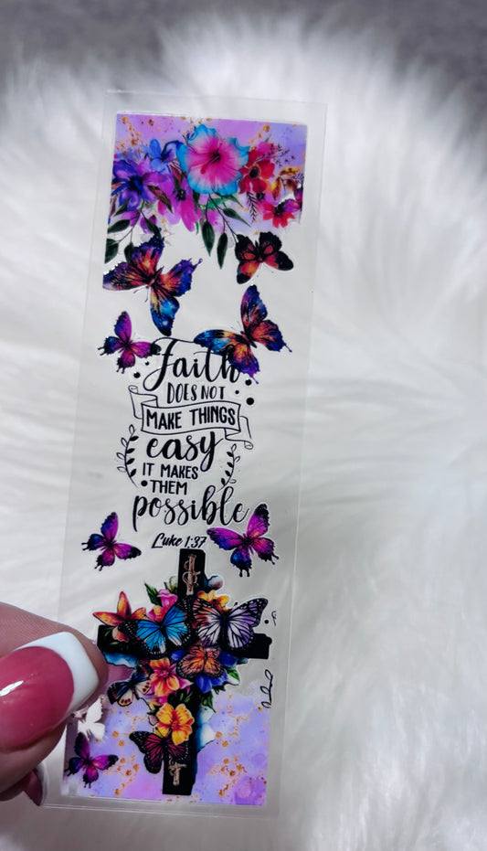 UVDTF Pen Wrap- Faith Butterflies