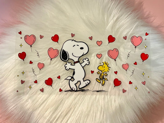 16oz UV DTF Wrap- Snoopy Hearts