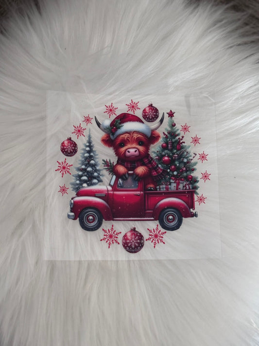 UV DTF Decal- Christmas Cow