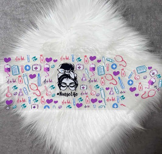 UV DTF Wrap + Lid Decal- Nurse Life