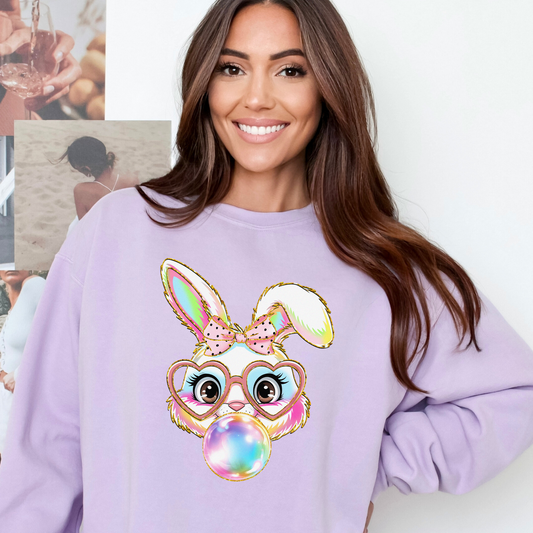 Ready To Press DTF Transfer-Bubble Gum Bunny/ Shirt not Included*