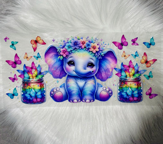 UV DTF Wrap- Colorful Elephant New