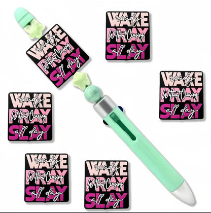 Wake Pray Slay Silicone Focal Beads (1 Bead Per Pack)