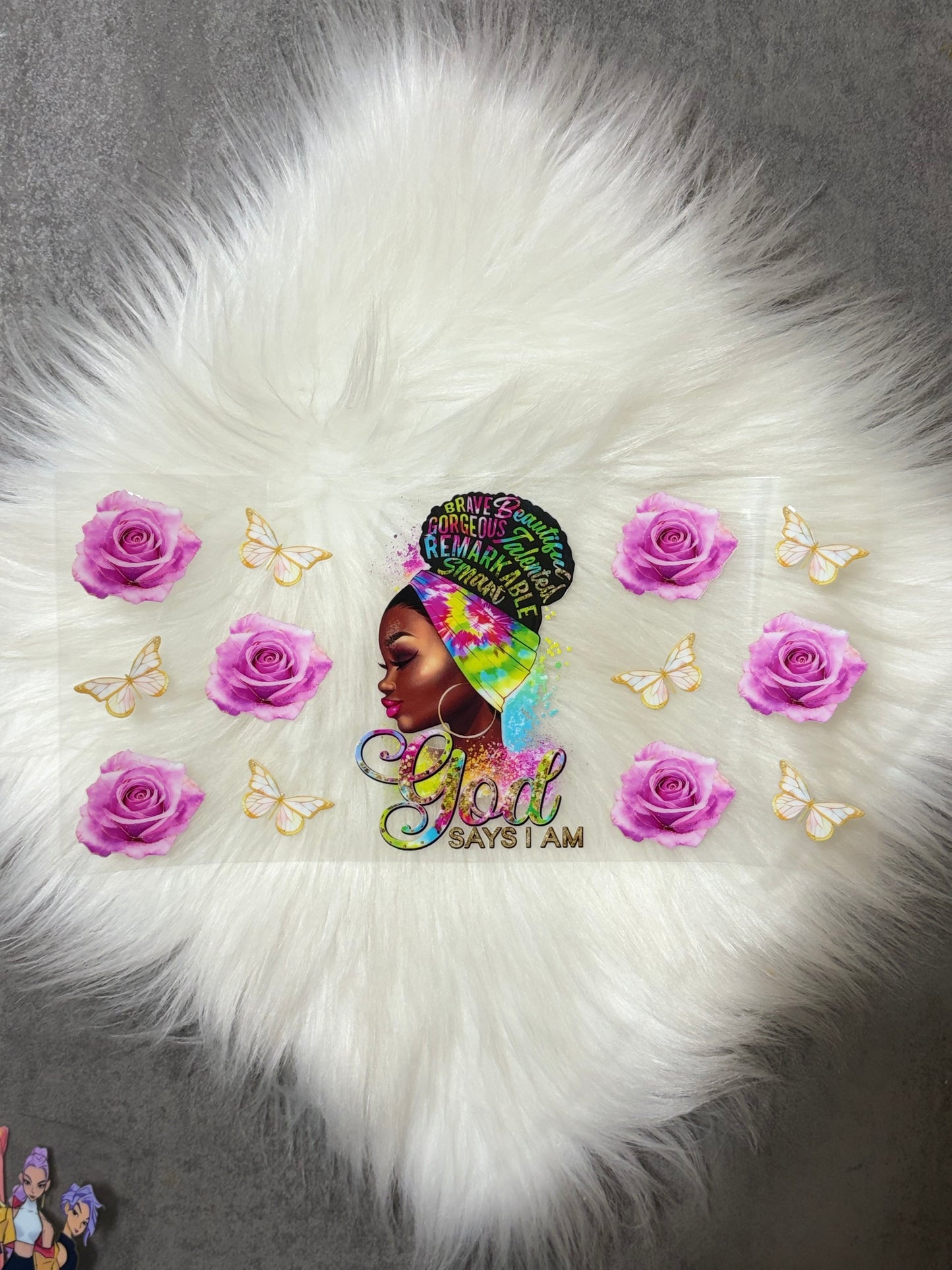 16oz UV DTF Wrap- God Says/Roses