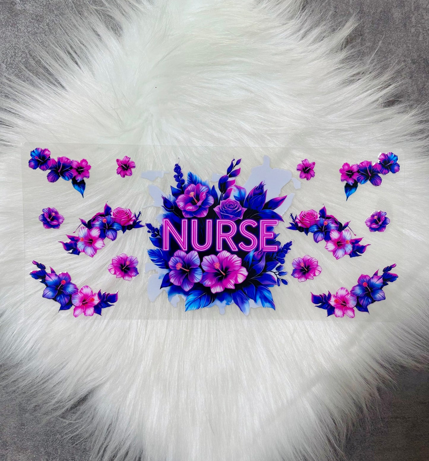 16oz UV DTF Wrap- NURSE W/FLOWERS