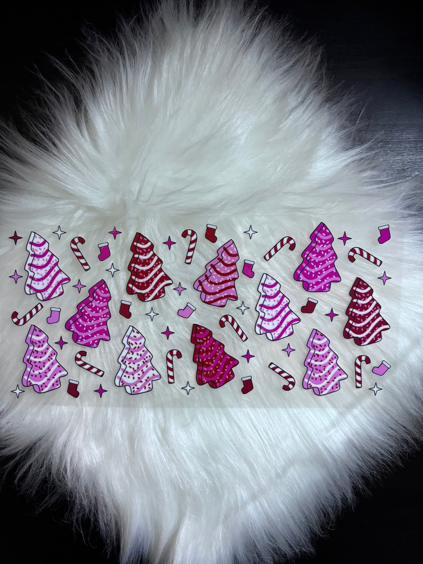 16oz UV DTF Wrap- Pink Christmas Tree SC