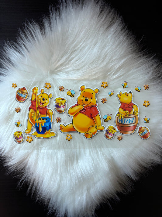 16oz UV DTF Wrap- HONEY YELLOW BEAR