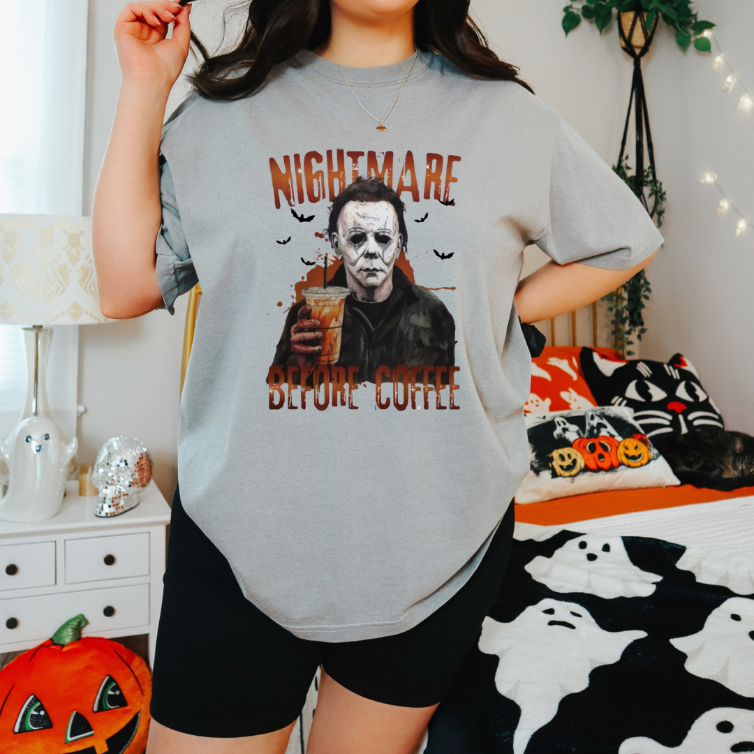 Nightmare Before Coffee-Ready To Press DTF Transfer- / Shirt not Included*