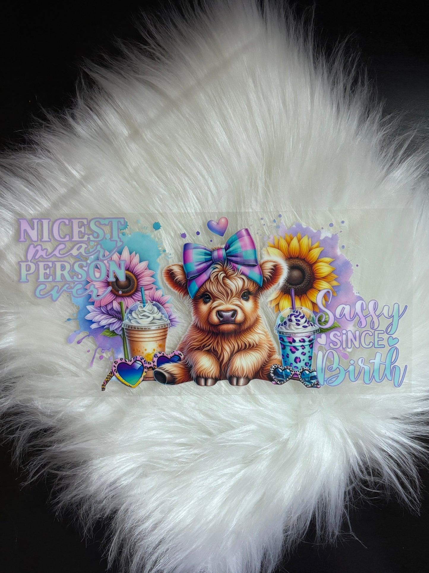 UV DTF Wrap- Highland Cow Sassy Since Birth