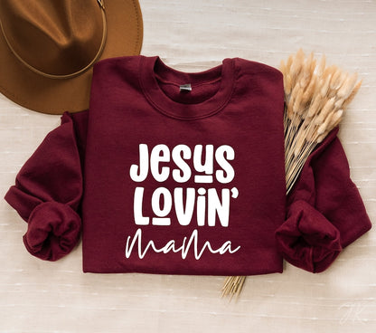 Single Color Screen Print Transfer- JESUS LOVIN' MAMA