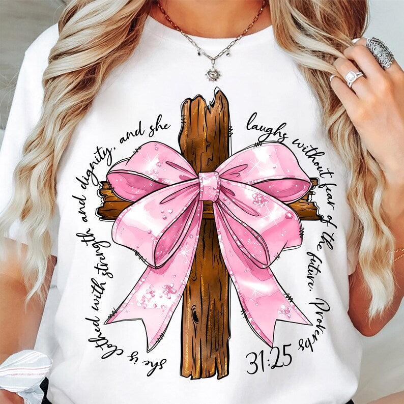 She Is Clothed With Strength -Clear Film Screen Print Transfer