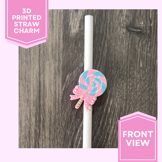 3D Printed Straw Charm- Lollipop