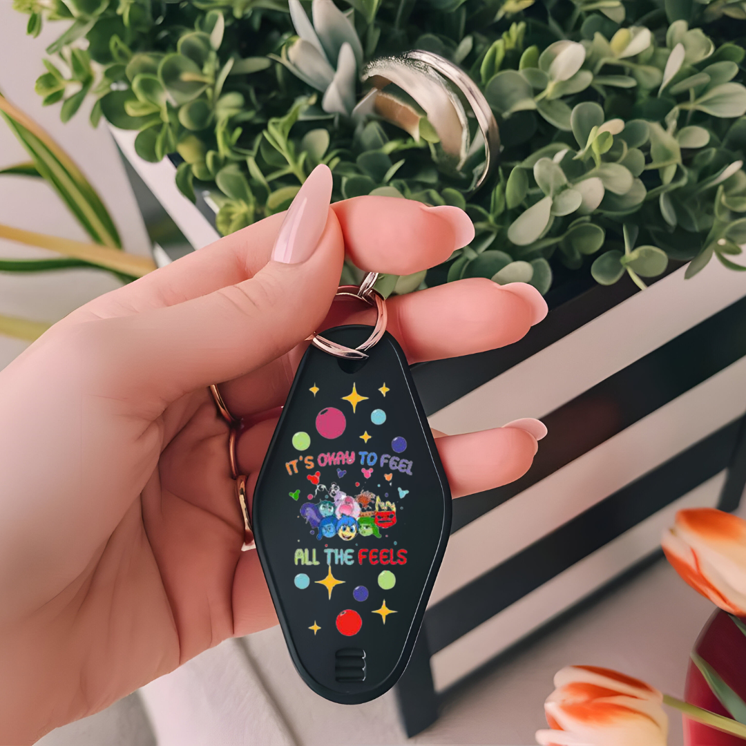 UV DTF MOTEL KEYCHAIN DECAL- Inside Out – C&A Custom Creations LLC