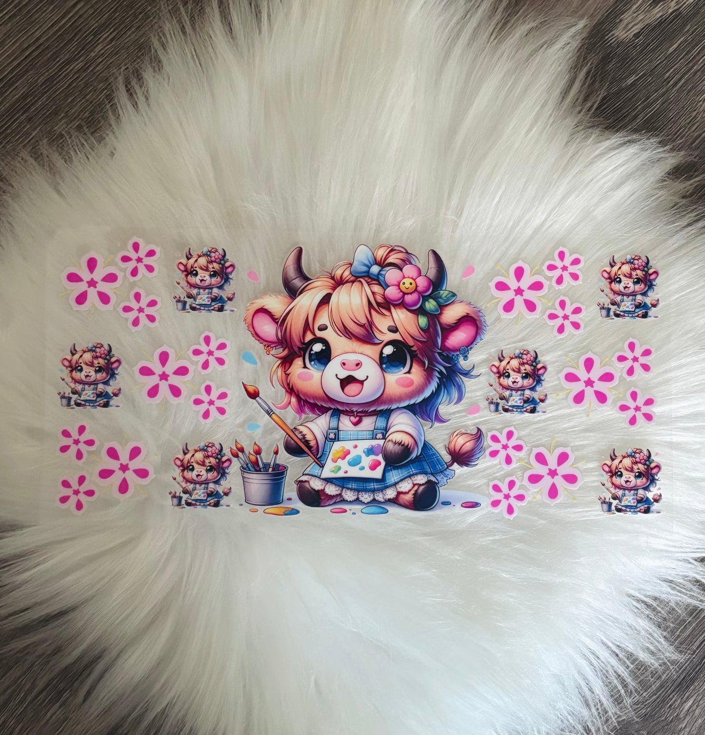 16oz UV DTF Wrap- Paint Cow