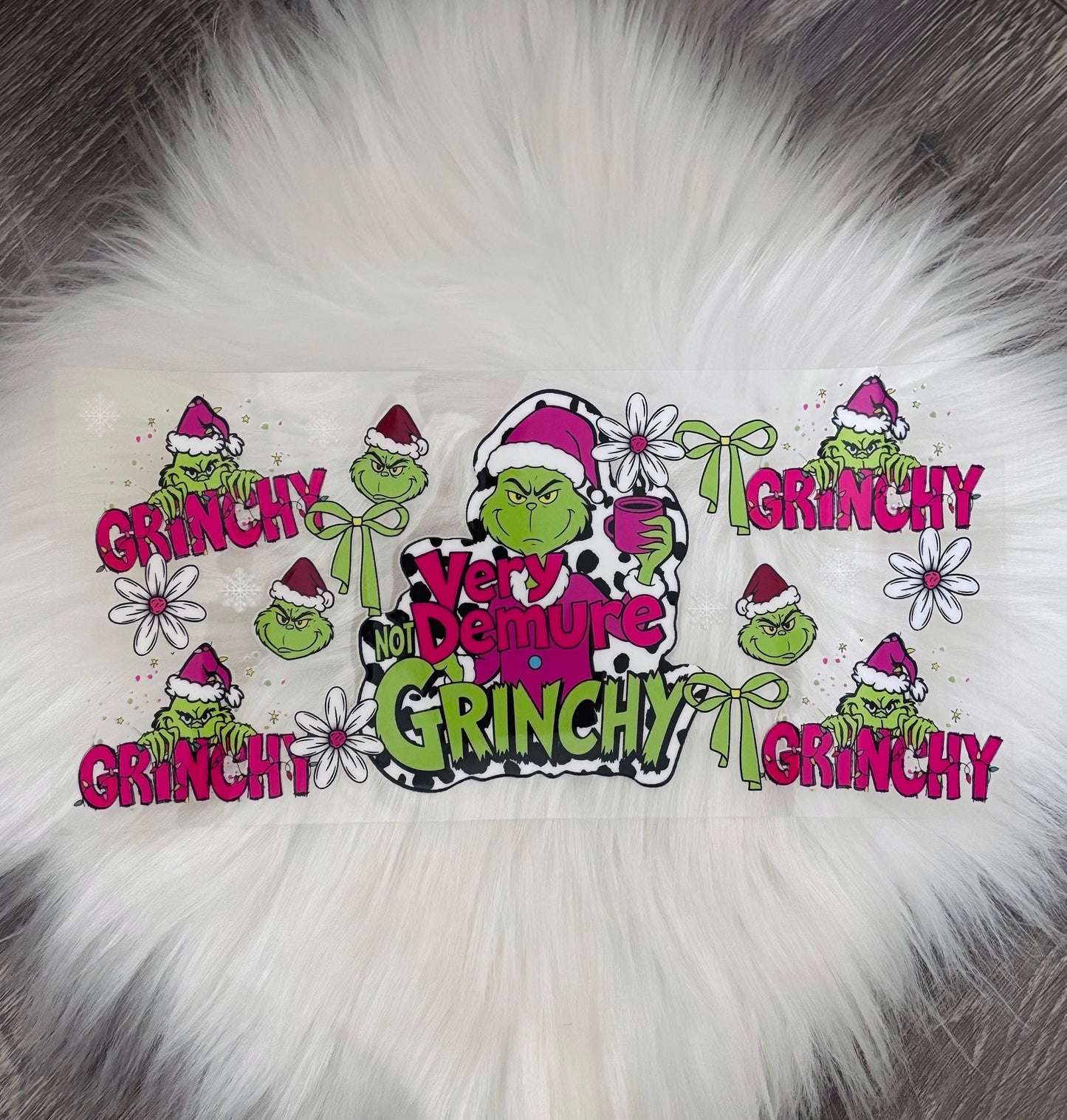 16oz UV DTF Wrap- Very Demure Not Grinchy