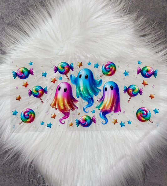 16oz UV DTF Wrap- Colorful Ghosts