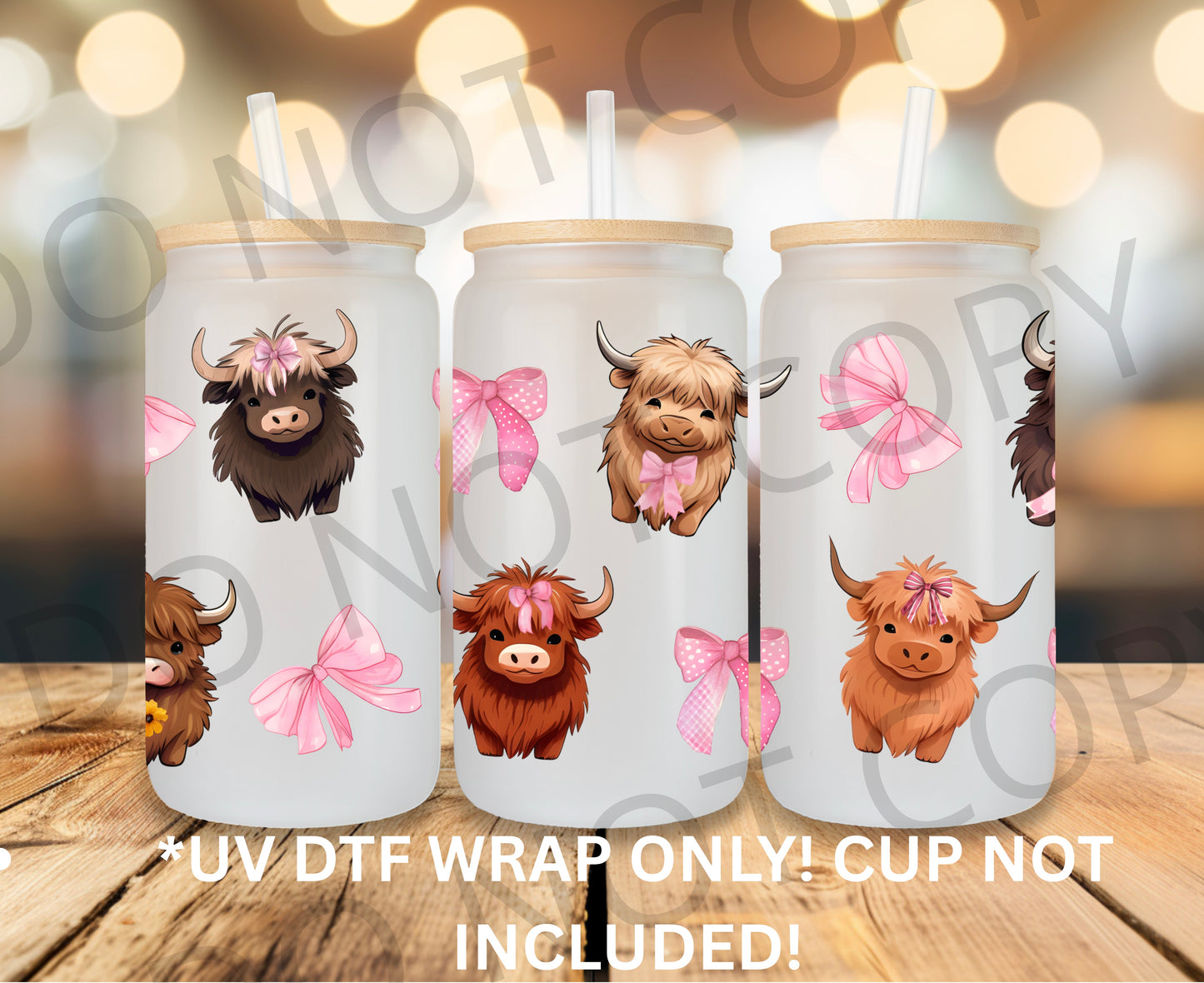 UV DTF Wrap-Cows & Pink Bows