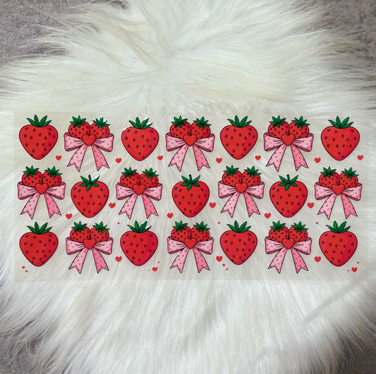 UV DTF Wrap- Strawberries & Bows #2