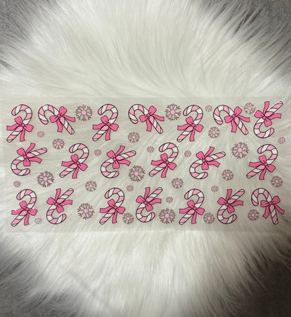 16oz UV DTF Wrap- Candy Canes