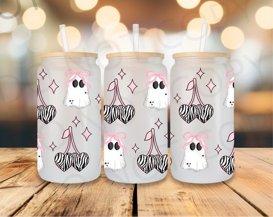 16oz UV DTF Wrap- Cute Coquette Ghosts