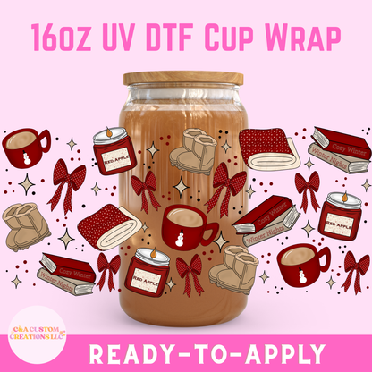 16oz UV DTF Wrap- Bookish Winter Nights