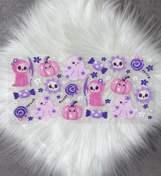 16oz UV DTF Wrap- Pastel Grim & Ghost