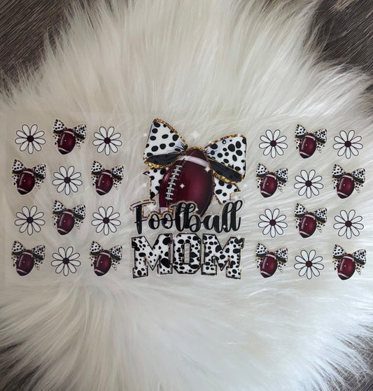 16oz UV DTF Wrap- Football Mom Black & White