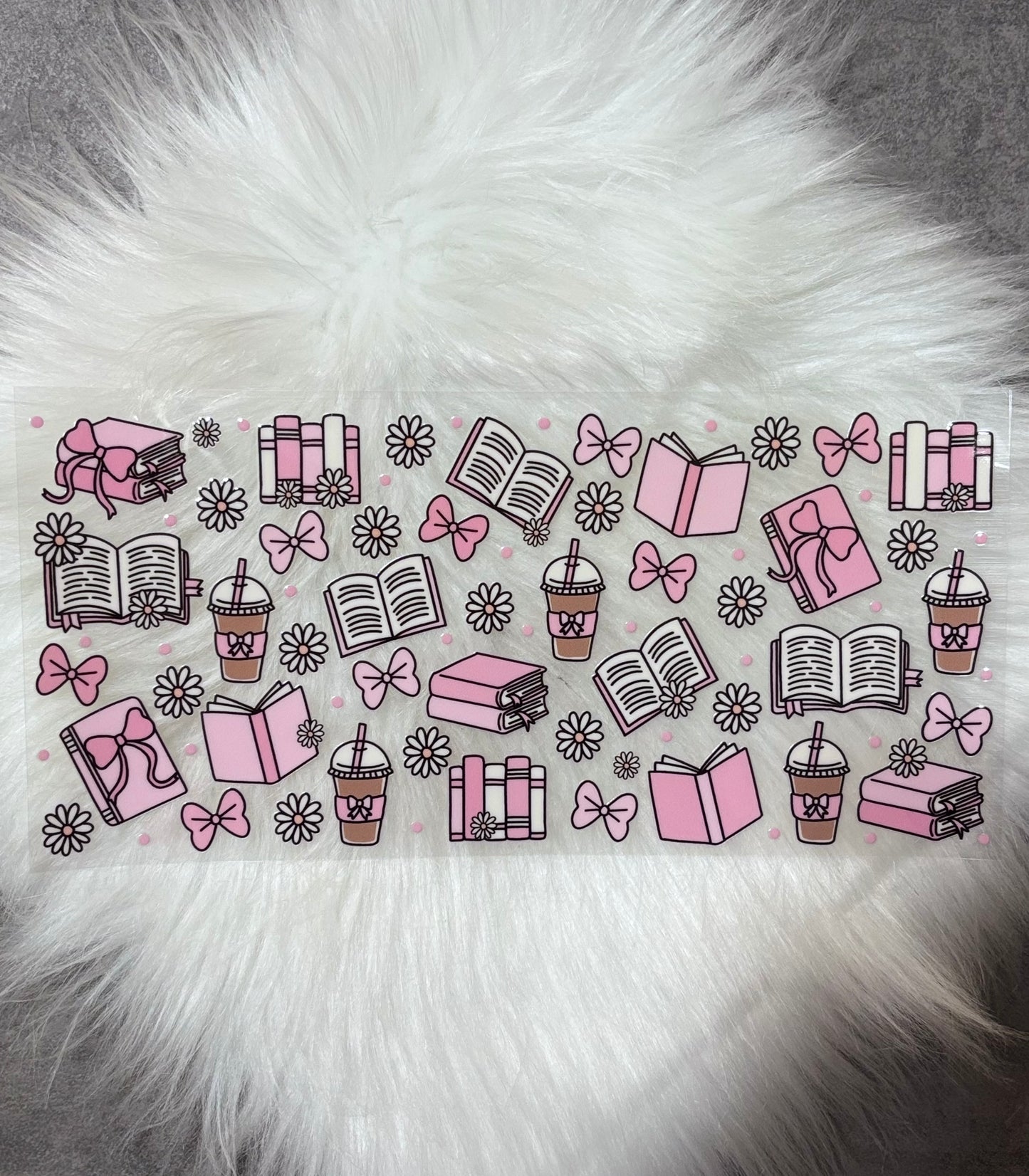UV DTF Wrap- Pink Books & Coffee
