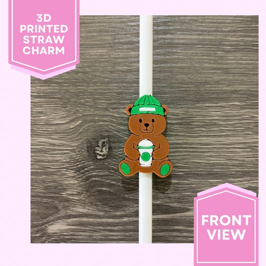 3D Printed Straw Charm- Bear