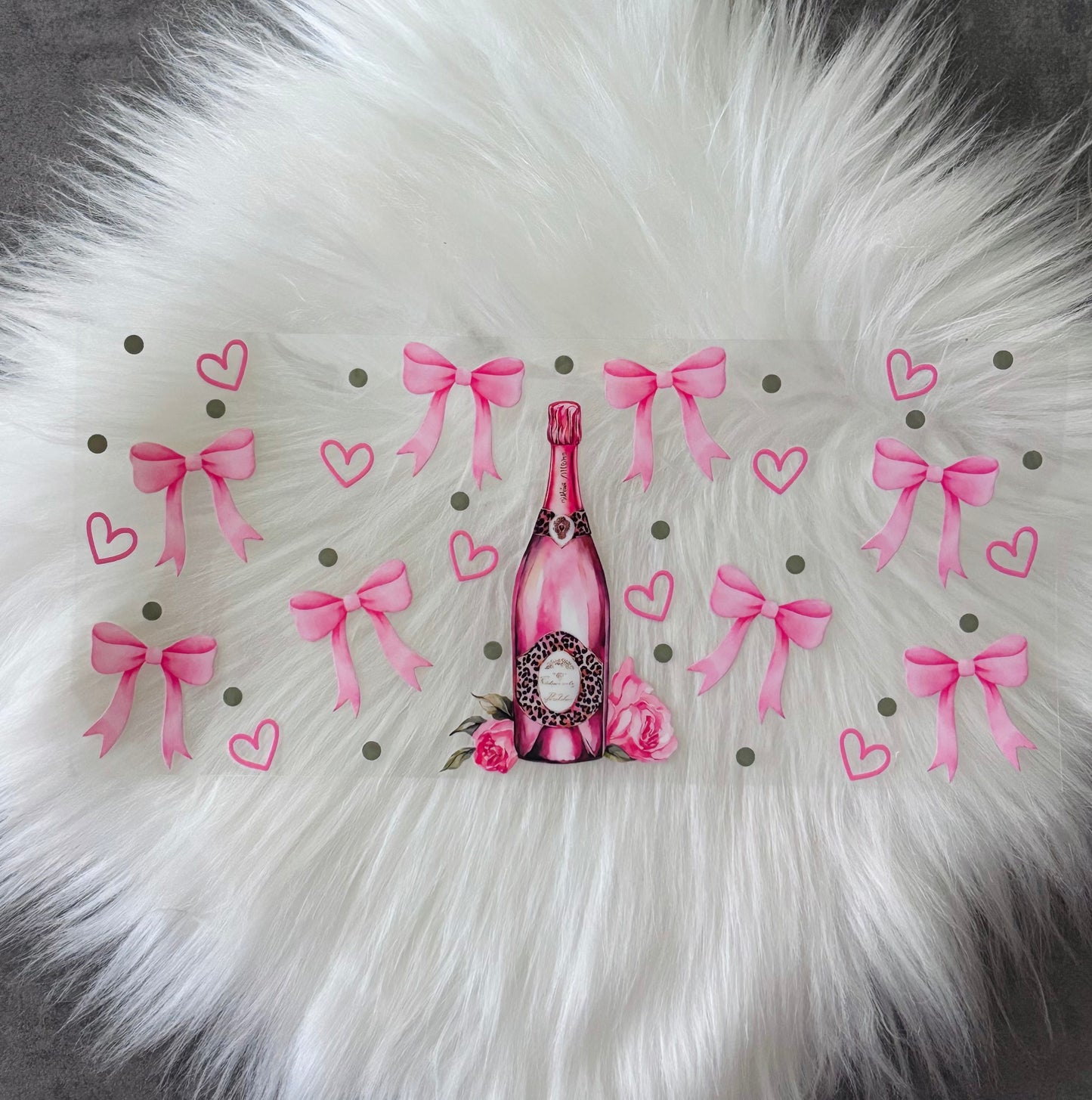 16oz UV DTF Wrap- Wine W/ Pink Bows