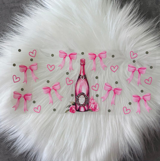 16oz UV DTF Wrap- Wine W/ Pink Bows