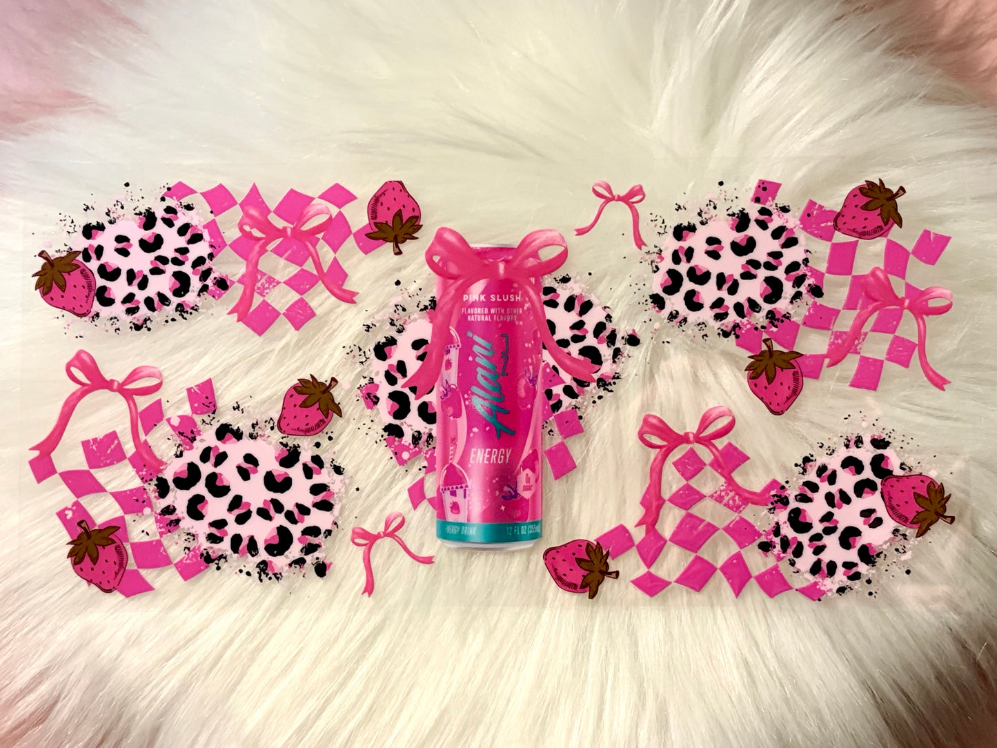 16oz UV DTF Wrap- Energy Drink Strawberries