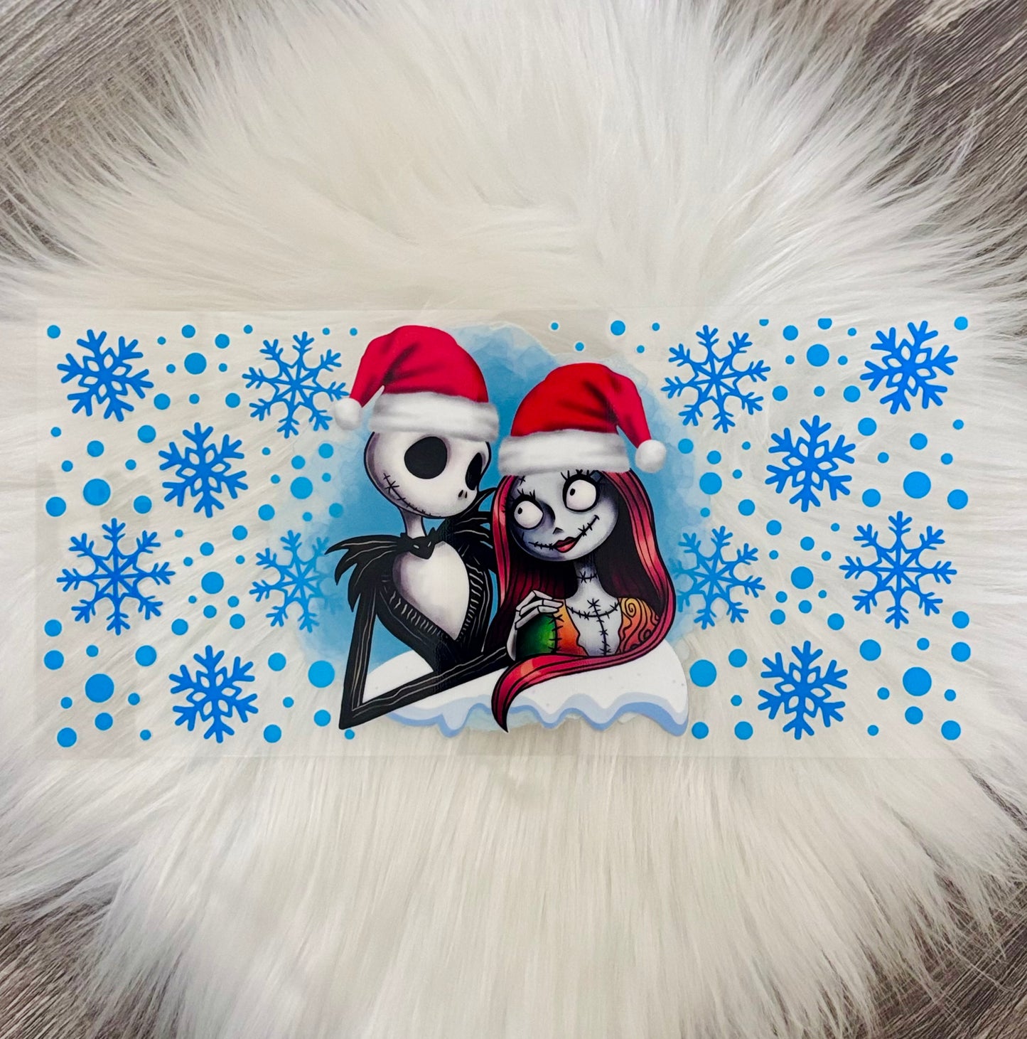 16oz UV DTF Wrap- Snowflakes Jack & Sally