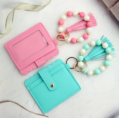 Mini Silicone Beaded Wristlet Wallet