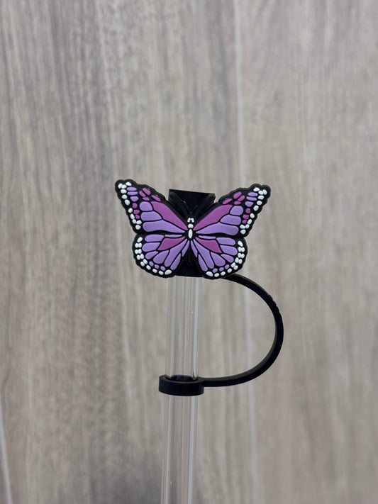 Straw Topper- Purple Butterfly #2